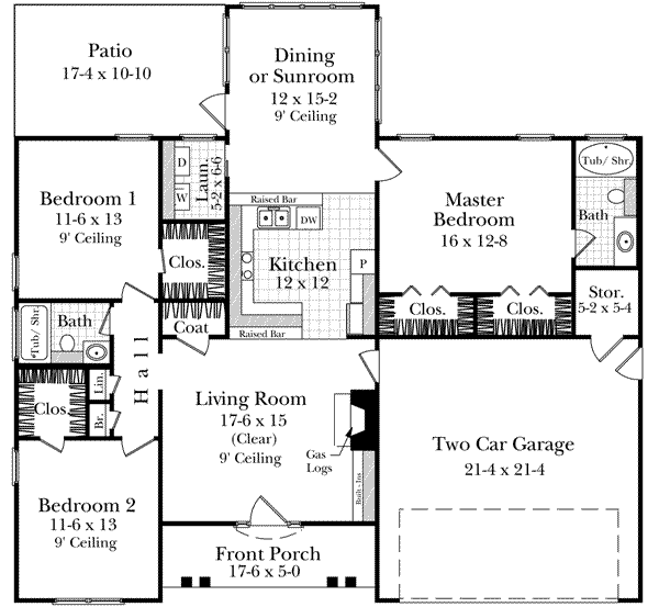 Dream House Plan - Ranch Floor Plan - Main Floor Plan #21-182