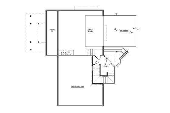 Floor Plan - Lower Floor for Craftsman House Plan #899-6 - 4 bed, 4 bath
