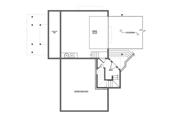 Craftsman Floor Plan - Lower Floor Plan #899-6