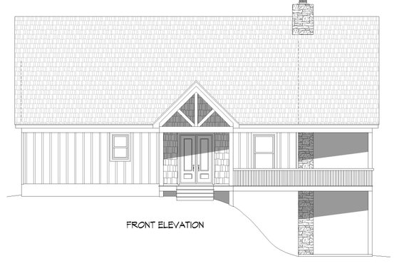 Exterior - Front Elevation 1 for Country House Plan #932-661 - 3 bed, 2.5 bath