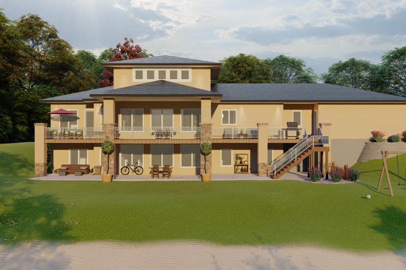 Architectural House Design - Exterior - Rear Elevation for Ranch House Plan #1122-19 - 2 bed, 2 bath