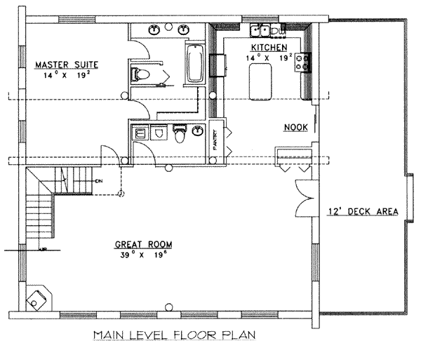 House Design - Log Floor Plan - Main Floor Plan #117-475