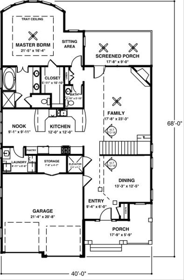 Country Floor Plan - Main Floor Plan #56-245