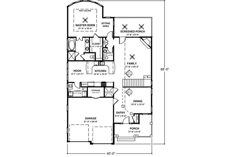 Home Plan - Floor Plan - Main Floor for Country House Plan #56-245 - 3 bed, 3.5 bath