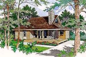 Cabin Exterior - Front Elevation Plan #116-106