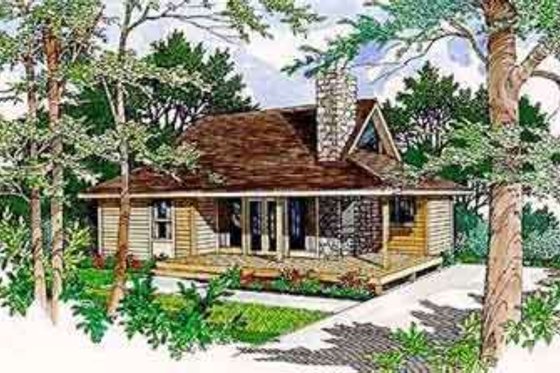 Exterior - Front Elevation for Cabin House Plan #116-106 - 2 bed, 1 bath
