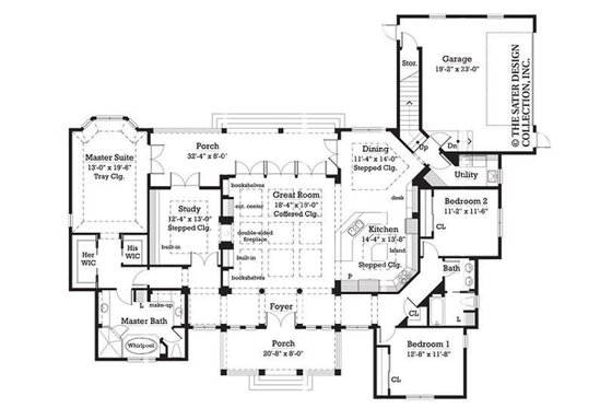 Floor Plan - Main Floor for Ranch House Plan #930-244 - 3 bed, 2 bath