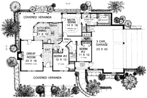 Floor Plan - Main Floor for Country House Plan #310-215 - 3 bed, 2 bath