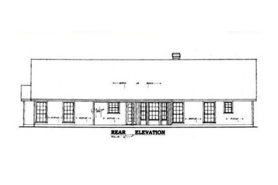 Exterior - Rear Elevation for Contemporary House Plan #42-132 - 4 bed, 2 bath