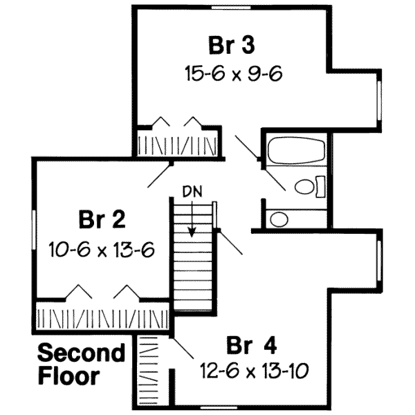 Craftsman Floor Plan - Upper Floor Plan #312-138