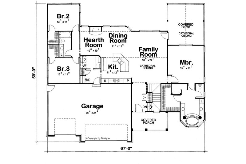 Dream House Plan - Floor Plan - Main Floor for European House Plan #20-2612 - 4 bed, 3 bath