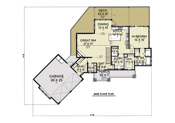 Craftsman Floor Plan - Main Floor Plan #1070-158