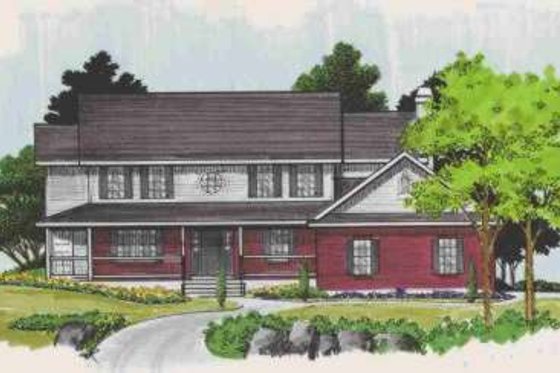 Exterior - Front Elevation for Country House Plan #308-228 - 5 bed, 2.5 bath
