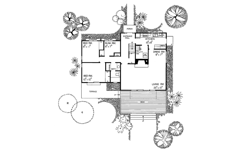 Dream House Plan - Floor Plan - Main Floor for Colonial House Plan #72-633 - 5 bed, 3 bath