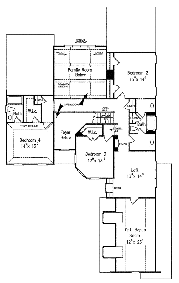 Dream House Plan - Traditional Floor Plan - Upper Floor Plan #927-322