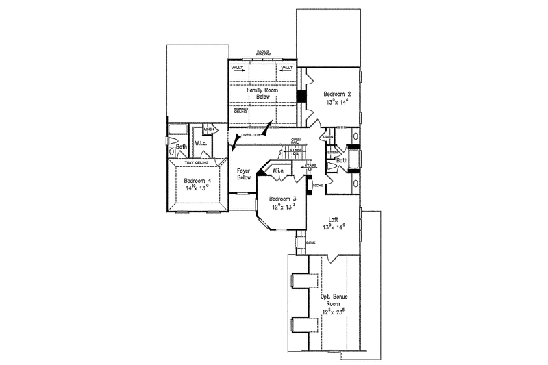 Home Plan - Floor Plan - Upper Floor for Traditional House Plan #927-322 - 4 bed, 3.5 bath