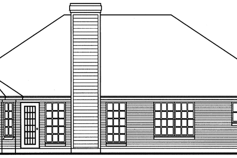 Architectural House Design - Exterior - Rear Elevation for Country House Plan #42-603 - 3 bed, 2 bath