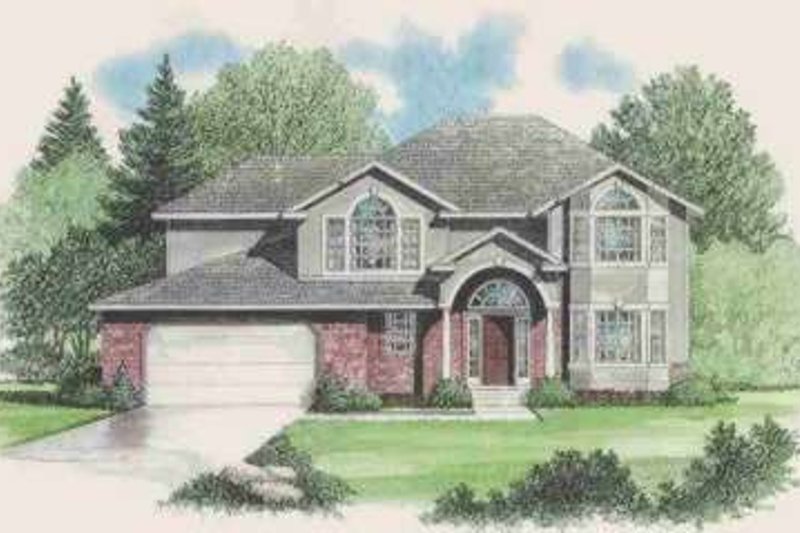 Exterior - Front Elevation 2 for European House Plan #308-217 - 4 bed, 2.5 bath