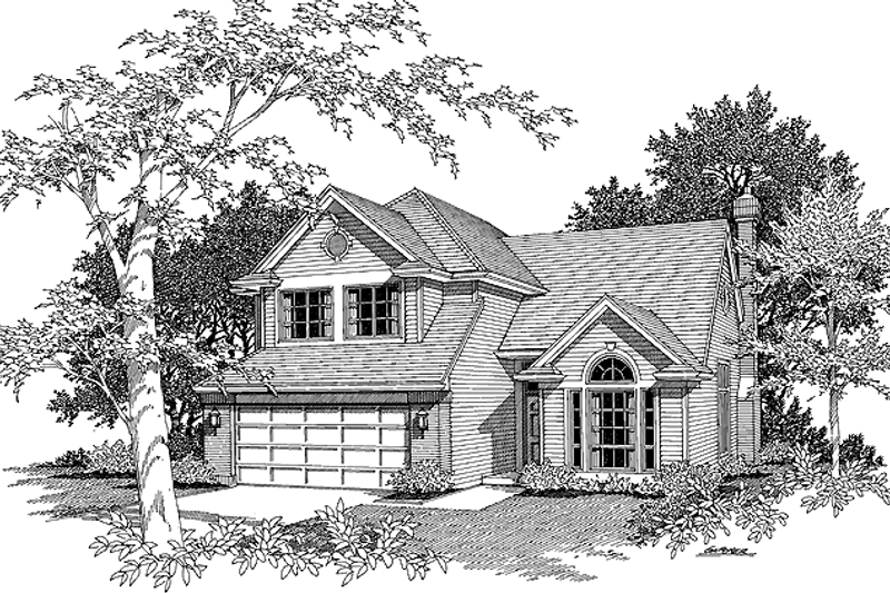 House Blueprint - Colonial Exterior - Front Elevation Plan #48-719