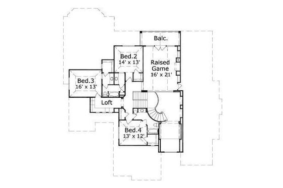Floor Plan - Upper Floor for European House Plan #411-309 - 4 bed, 3.5 bath