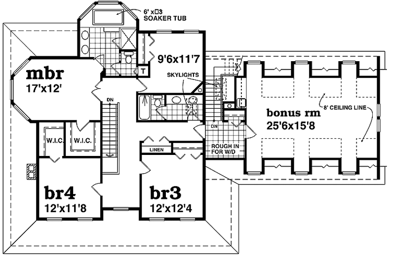 Architectural House Design - Floor Plan - Upper Floor for Victorian House Plan #47-932 - 4 bed, 3 bath