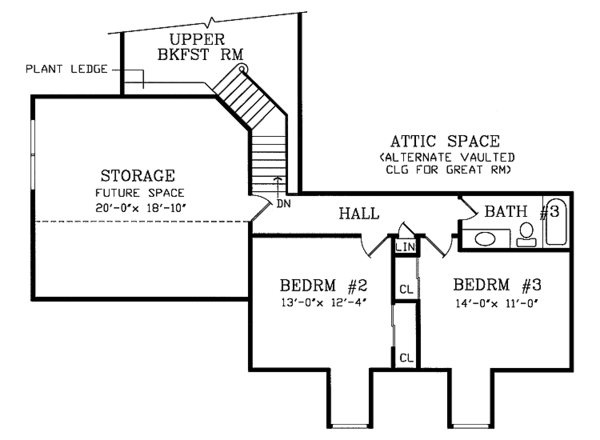 House Plan Design - Country Floor Plan - Upper Floor Plan #314-184