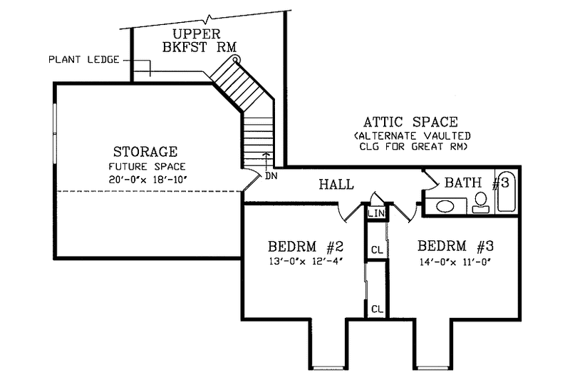 House Plan Design - Floor Plan - Upper Floor for Country House Plan #314-184 - 4 bed, 3 bath