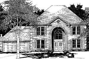 House Blueprint - Exterior - Front Elevation for European House Plan #472-120 - 4 bed, 3.5 bath