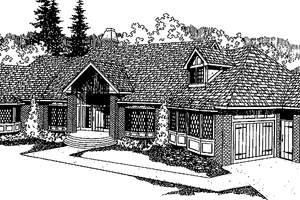 European Exterior - Front Elevation Plan #60-806