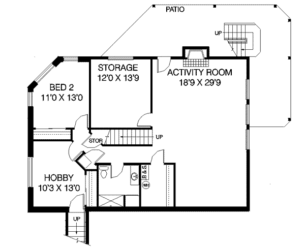 Architectural House Design - Country Floor Plan - Lower Floor Plan #60-405
