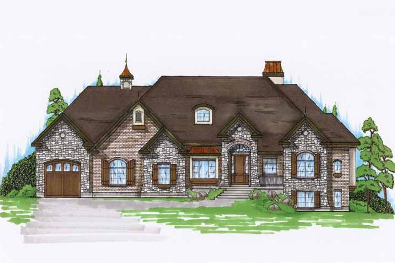 Architectural House Design - European Exterior - Front Elevation Plan #945-128