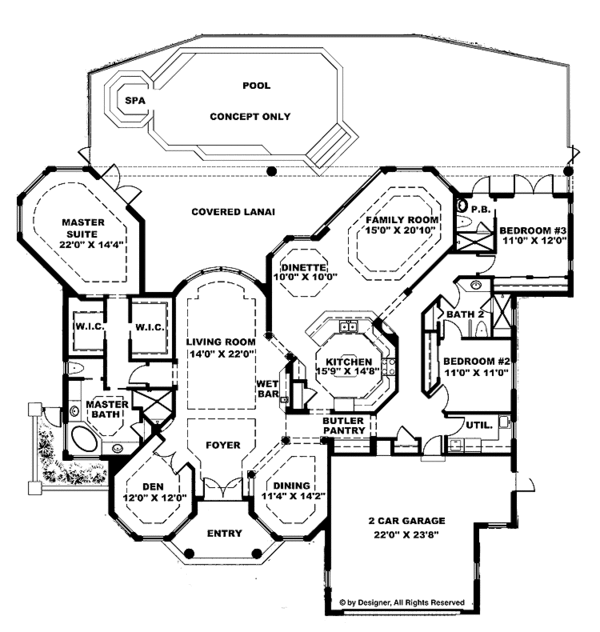 House Design - Contemporary Floor Plan - Main Floor Plan #1017-20
