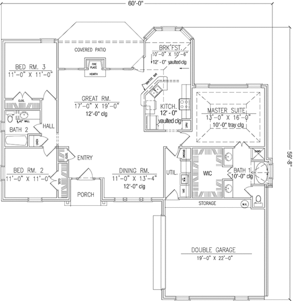 Home Plan - Country Floor Plan - Main Floor Plan #42-616