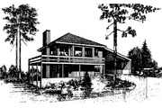 Contemporary Style House Plan - 2 Beds 1.5 Baths 1546 Sq/Ft Plan #60-960 