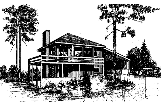 Exterior - Front Elevation 3 for Contemporary House Plan #60-960 - 2 bed, 1.5 bath
