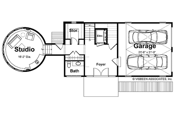 Floor Plan - Lower Floor for Contemporary House Plan #928-31 - 3 bed, 3.5 bath