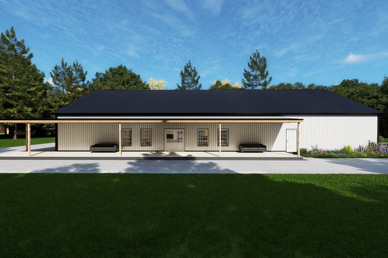 Dream House Plan - Exterior - Other Elevation 4 for Barndominium House Plan #1107-52 - 4 bed, 3 bath
