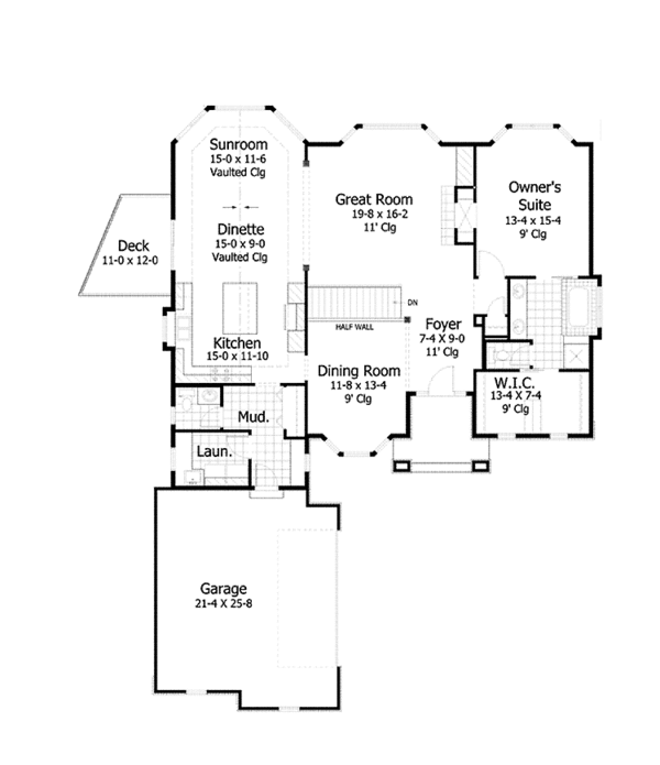 House Plan Design - Ranch Floor Plan - Main Floor Plan #51-1063