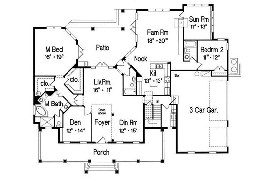 Floor Plan - Main Floor for Southern House Plan #417-409 - 4 bed, 5 bath