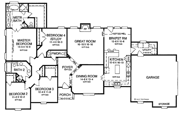 House Plan Design - Ranch Floor Plan - Main Floor Plan #952-165