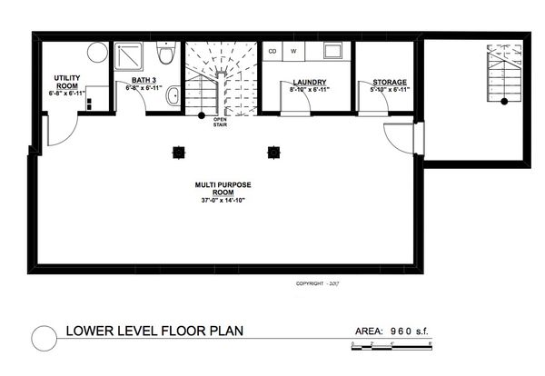 Contemporary Floor Plan - Lower Floor Plan #535-26