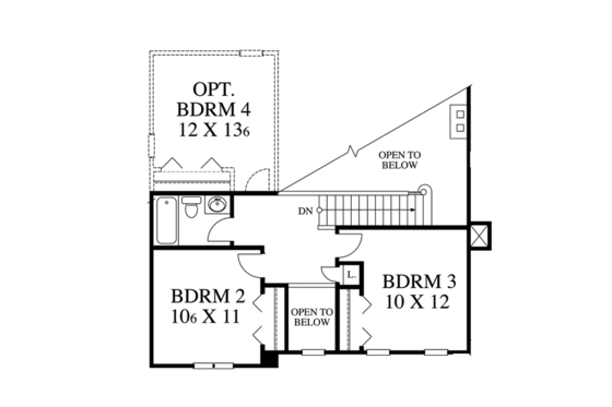 Floor Plan - Upper Floor for Traditional House Plan #1053-39 - 3 bed, 2.5 bath