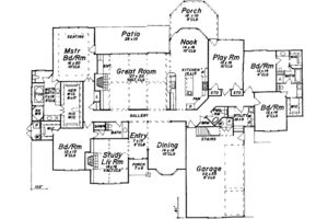 Floor Plan - Main Floor for European House Plan #52-179 - 4 bed, 4.5 bath