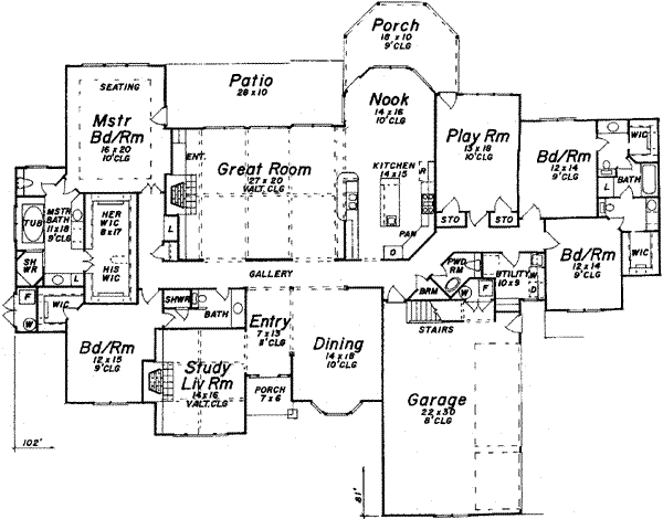 House Design - European Floor Plan - Main Floor Plan #52-179