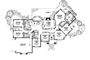 Floor Plan - Main Floor for European House Plan #72-170 - 4 bed, 3 bath