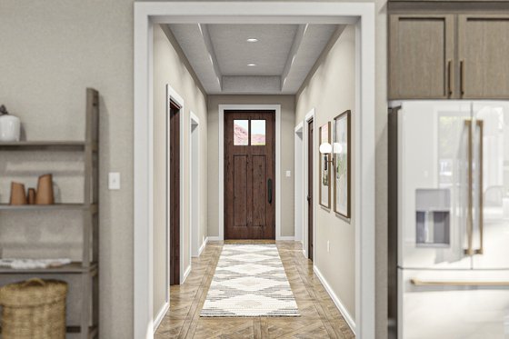 Interior - Entry for Adobe / Southwestern House Plan #455-603 - 3 bed, 2 bath