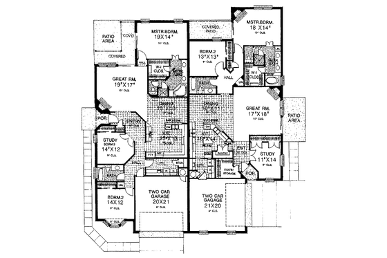 Floor Plan - Main Floor for Traditional House Plan #310-474 - 3 bed, 2 bath