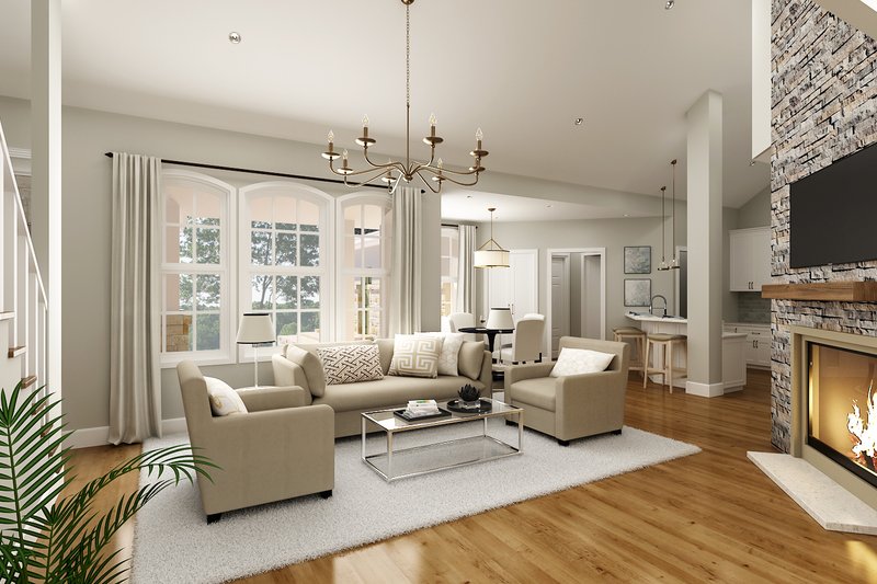 Home Plan - Interior - Family Room for Craftsman House Plan #45-604 - 3 bed, 2 bath
