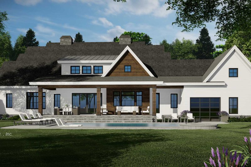 House Blueprint - Exterior - Rear Elevation for Farmhouse House Plan #51-1451 - 5 bed, 3.5 bath