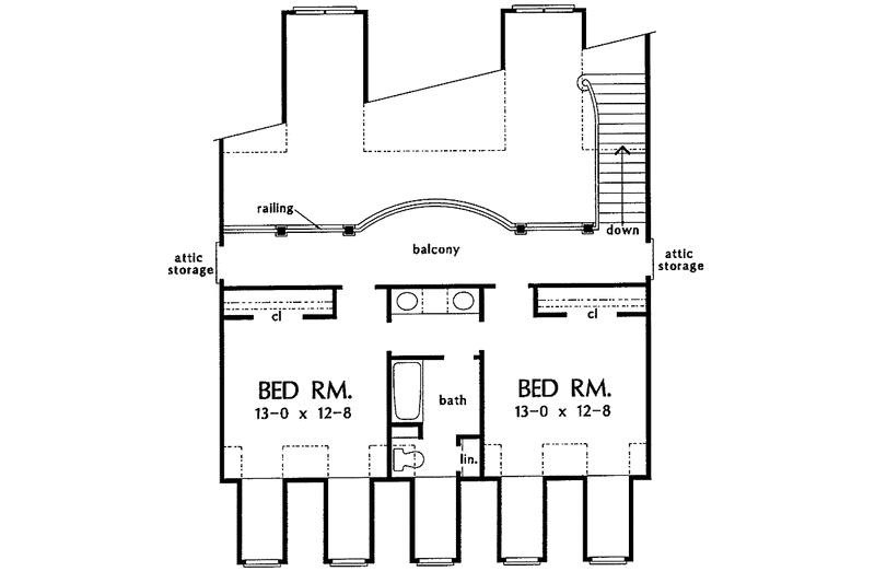 Home Plan - Floor Plan - Upper Floor for Classical House Plan #929-263 - 4 bed, 3.5 bath